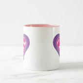 Tasse 2 Couleurs Bouclier du coeur pourpre (Centre)