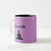 Tasse 2 Couleurs Bouddha pourpre Namaste (Devant gauche)