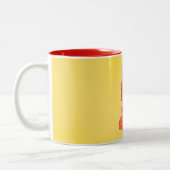 Tasse 2 Couleurs Bouddha riant (rouge) (Gauche)