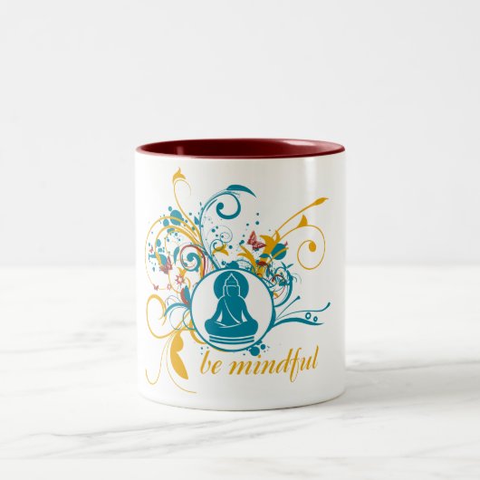 Tasse 2 Couleurs Bouddha soit conscient (Centre)