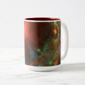 Tasse 2 Couleurs Boue à flammes fractales (Devant droit)