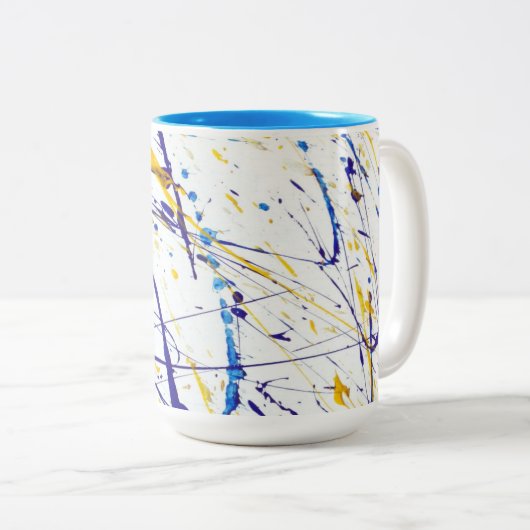 Tasse 2 Couleurs Boue Abstraite de peinture (Devant droit)