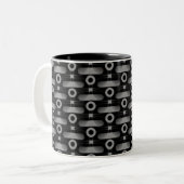 Tasse 2 Couleurs Boue Abstraite ultramoderne, Gris (Devant gauche)