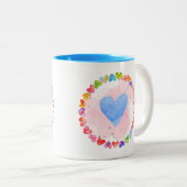 Tasse 2 Couleurs Boue arc-en-ciel aquarelle (Devant droit)