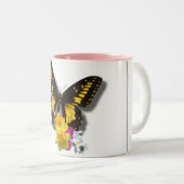 Tasse 2 Couleurs Boue-cadeau papillon (Devant droit)