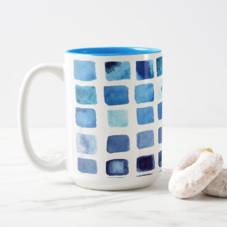 Tasse 2 Couleurs Boue d'aquarelle bleu