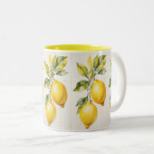 Tasse 2 Couleurs Boue d'aquarelle jaune citron (Devant droit)