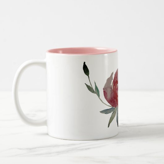 Tasse 2 Couleurs Boue d'aquarelle rose (Gauche)