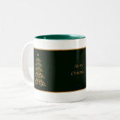 Tasse 2 Couleurs Boue d'arbre de Noël de la cloche verte (Devant gauche)