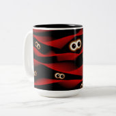 Tasse 2 Couleurs Boue de café éffrayante aux yeux (Devant gauche)