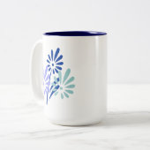 Tasse 2 Couleurs Boue de café Floral (Devant gauche)