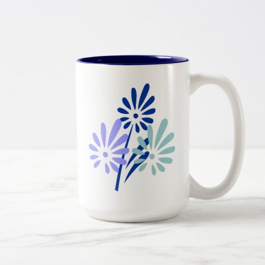 Tasse 2 Couleurs Boue de café Floral (Droit)