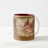 Tasse 2 Couleurs Boue de café Quail Family (Devant droit)
