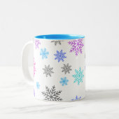 Tasse 2 Couleurs Boue de café Snowflakes (Devant gauche)