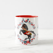 Tasse 2 Couleurs Boue de Cheval Floral Rouge (Centre)