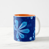 Tasse 2 Couleurs Boue de fleurs de gelée azur (Devant droit)