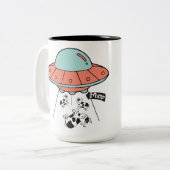 Tasse 2 Couleurs Boue d'enlèvement de vache OVNI (Devant gauche)