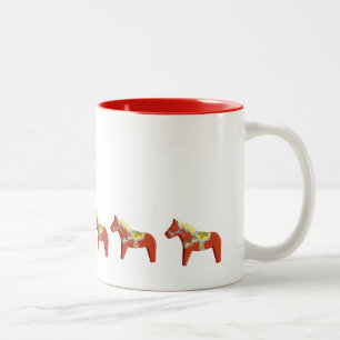 Tasse 2 Couleurs Boue des Chevaux de Dala Rouge