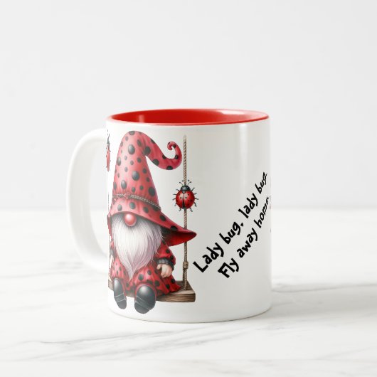 Tasse 2 Couleurs Boue en céramique éponge de Ladybug Gnomes (Devant gauche)