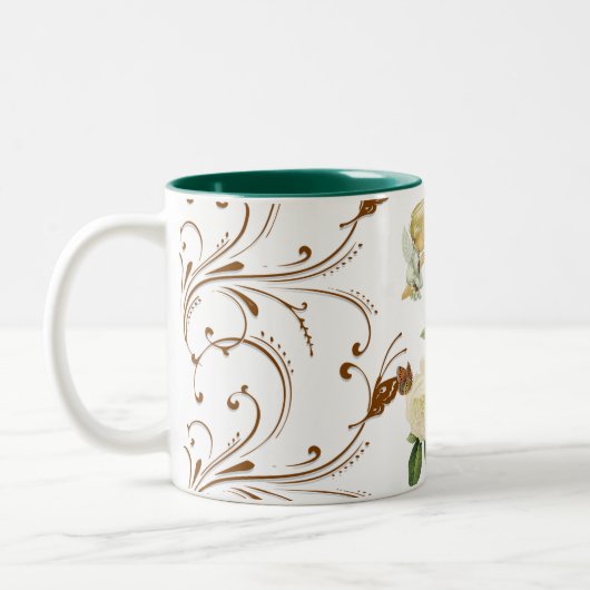 Tasse 2 Couleurs Boue florale Angel (Gauche)
