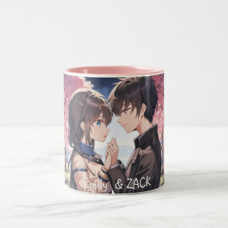 Tasse 2 Couleurs Boug Anime Cuddins : Personnalisé, Couple mignon