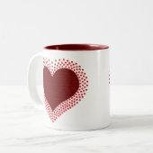 Tasse 2 Couleurs Boug Coeur métallique, Rouge (Devant gauche)