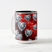 Tasse 2 Couleurs Boug Coeurs Diamants Rouge Étincelle (Devant gauche)