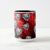 Tasse 2 Couleurs Boug Coeurs Diamants Rouge Étincelle (Centre)