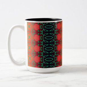 Tasse 2 Couleurs Boug de café Floral Gras