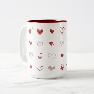Tasse 2 Couleurs Boug de café imprimé sur coeur personnalisé