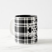 Tasse 2 Couleurs Boug de café Plaid Snowflake (Devant gauche)