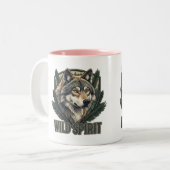 Tasse 2 Couleurs Boug de loup d'esprit sauvage (Devant gauche)