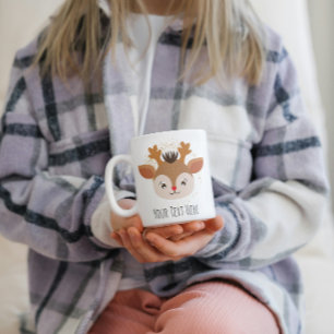 Tasse 2 Couleurs Boug de Noël personnalisé mignonne cerf