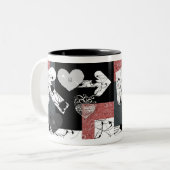 Tasse 2 Couleurs Boug de tache de coeur (Devant gauche)