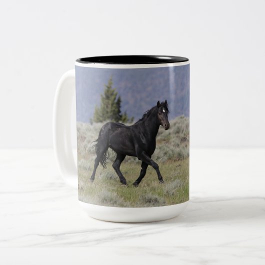 Tasse 2 Couleurs Boug d'étalon noir sauvage (Devant gauche)