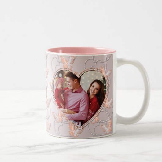 Tasse 2 Couleurs Boug papillon de coeur de spécialité (Droit)