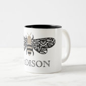 Tasse 2 Couleurs Boug personnalisé Lacewing Bee (Devant droit)