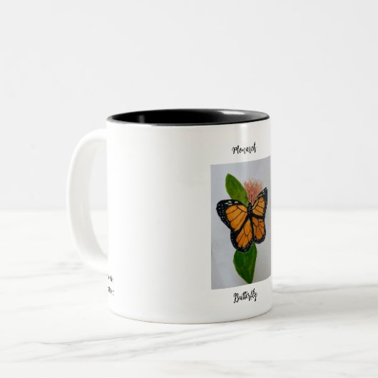 Tasse 2 Couleurs Bouge de café papillon Monarch (Devant gauche)