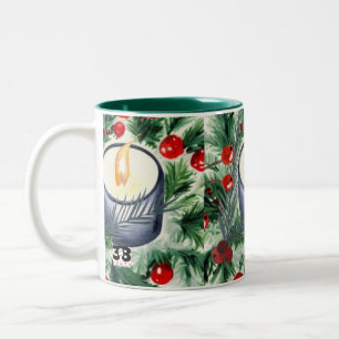 Tasse 2 Couleurs Bougie de Noël