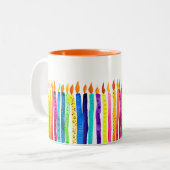 Tasse 2 Couleurs Bougies d'anniversaire aquarelle (Devant gauche)