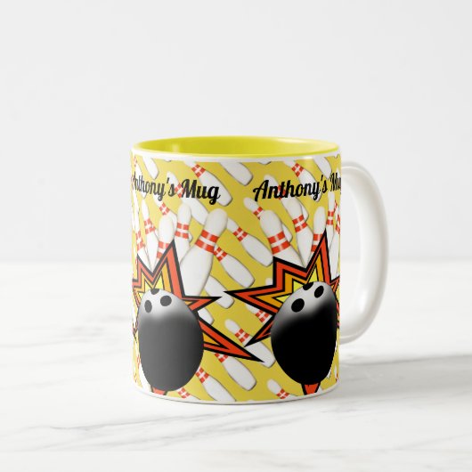 Tasse 2 Couleurs Boule de Bowling (Devant droit)