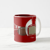 Tasse 2 Couleurs Boule de FOOTBALL rouge et blanc - SRF (Devant droit)