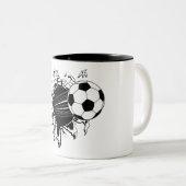 Tasse 2 Couleurs Boule De Football Sortie (Devant droit)