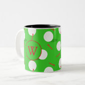 Tasse 2 Couleurs Boule de golf personnalisée (Devant gauche)