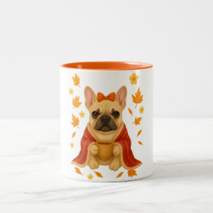 Tasse 2 Couleurs Bouledogue Français dans une couverture Boisson