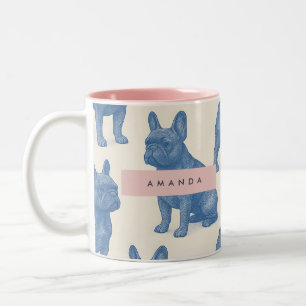 Tasse 2 Couleurs Bouledogue Français Mignon Personnalisé