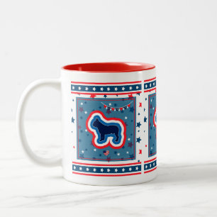 Tasse 2 Couleurs Bouledogue Français Rouge Blanc Et Bleu 4 Juillet