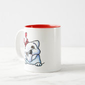 Tasse 2 Couleurs Bouledogue Valentine (Devant gauche)