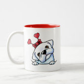Tasse 2 Couleurs Bouledogue Valentine (Gauche)