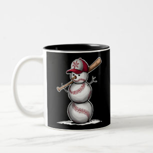 Tasse 2 Couleurs Boules de bonhomme de neige de baseball Neige Noël